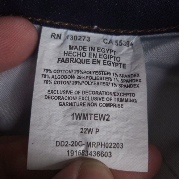 Lee Jeans‎ Women's 22 W Blue Regular Fit Straight Leg High Rise Dark 42x27 - Picture 6 of 16